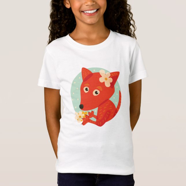 Camiseta Flores y chica lindo del Fox (Anverso)
