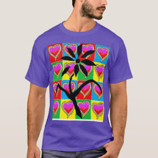 Camiseta flores y corazones