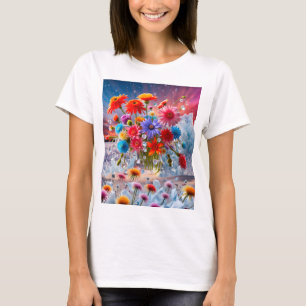 Camiseta Flores y cristales de hielo