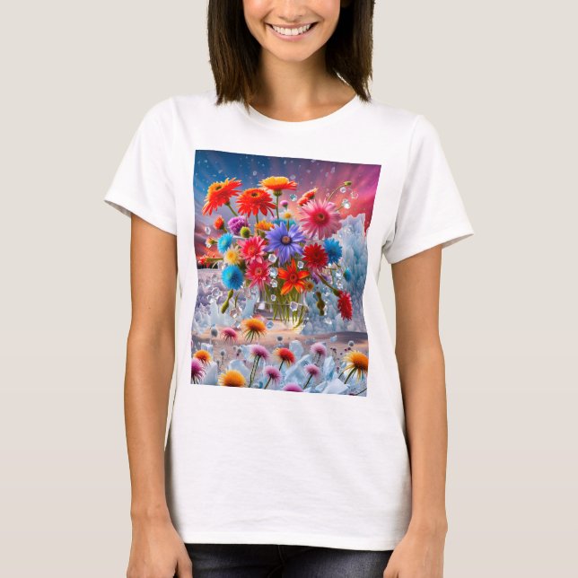 Camiseta Flores y cristales de hielo (Anverso)