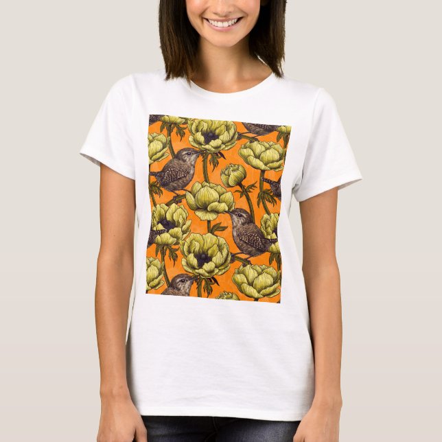 Camiseta Flores y flores de anémona amarillas (Anverso)