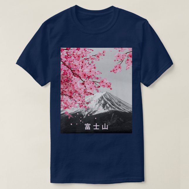 Camiseta Flores y flores de flores de cerezo japonesas de F (Diseño del anverso)