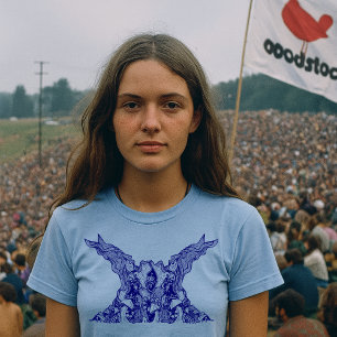 Camiseta Flores y hongos arte psicodélico vintage de los 60