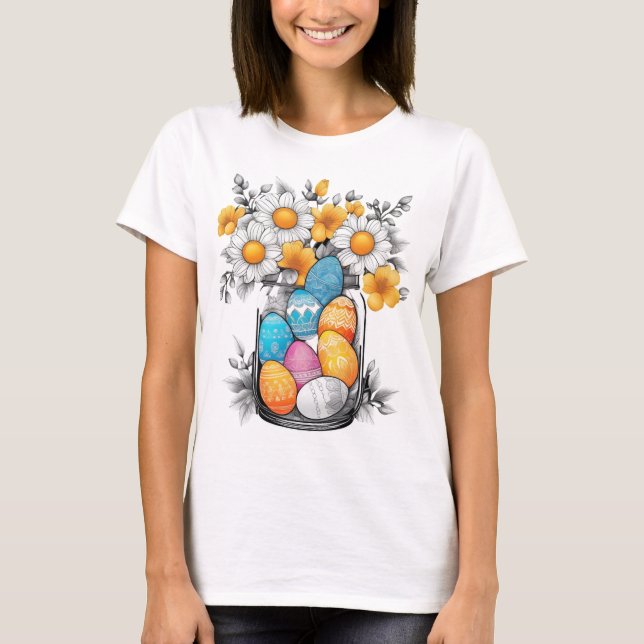 Camiseta Flores y huevos de Pascua (Anverso)