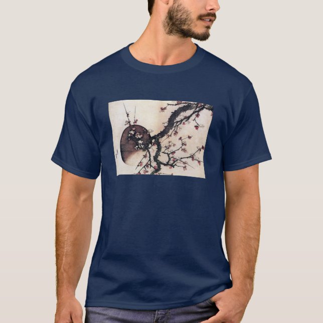 Camiseta Flores y la luna, Hokusai del ciruelo (Anverso)