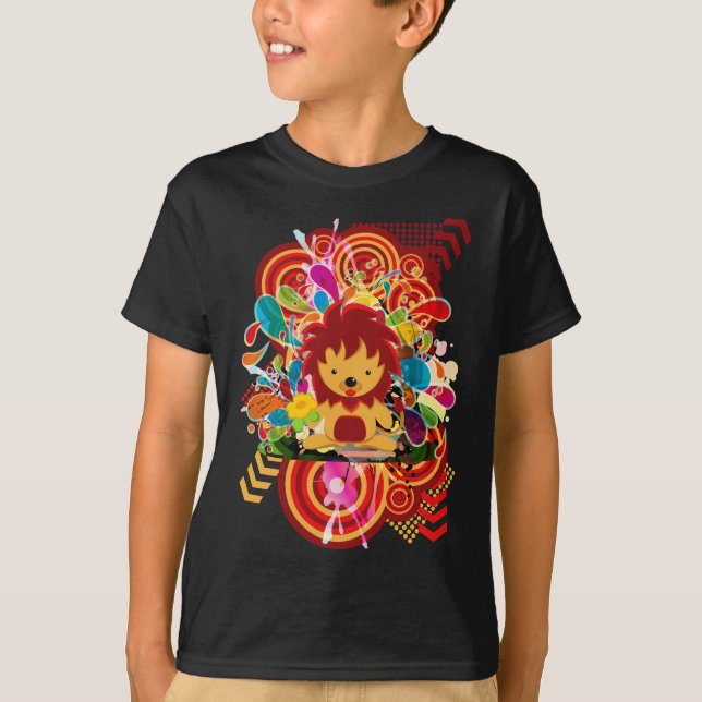 Camiseta Flores y leones (Anverso)