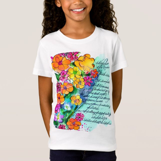 Camiseta Flores y Letras (Anverso)