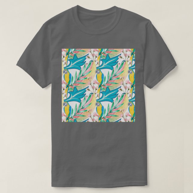 Camiseta Flores y loros (Diseño del anverso)