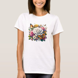 CAMISETA FLORES Y MARIPOSAS