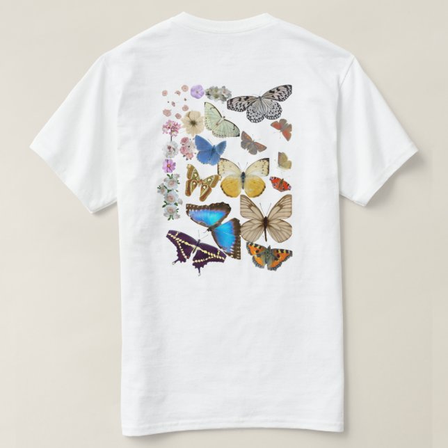 Camiseta Flores y mariposas (Reverso del diseño)