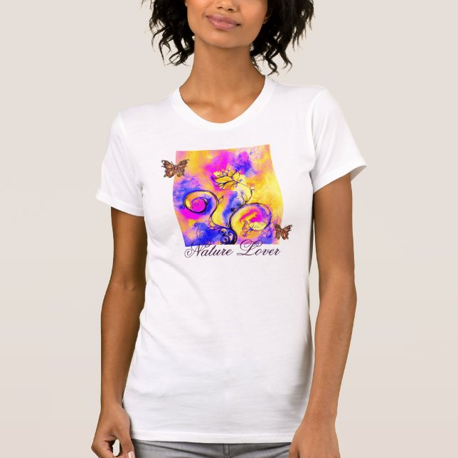 CAMISETA FLORES Y MARIPOSAS SIMILARES NATURALES (Anverso)