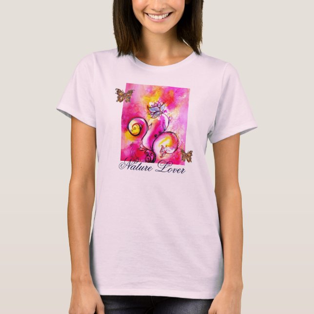 CAMISETA FLORES Y MARIPOSAS SIMILARES NATURALES (Anverso)