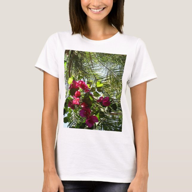 Camiseta Flores y palmera (Anverso)