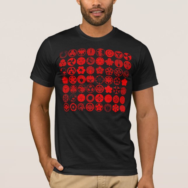 Camiseta Flores y plantas [Family Crests] (símbolos rojos) (Anverso)