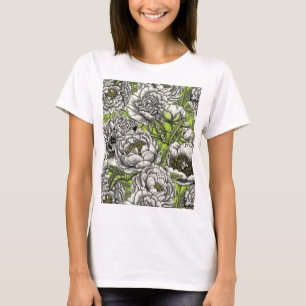 Camiseta Flores y polillas peónicas