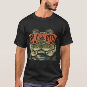 Camiseta Florida Alligator Con Gafas De Sol Estilo Florida