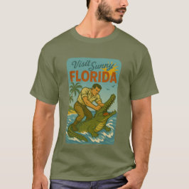 Camiseta Florida Alligator Wrestling | Funny Retro Coastal