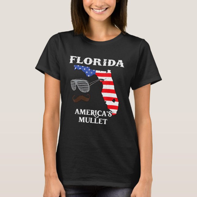 Camiseta Florida America Mullet Flag 4th July Independence  (Anverso)