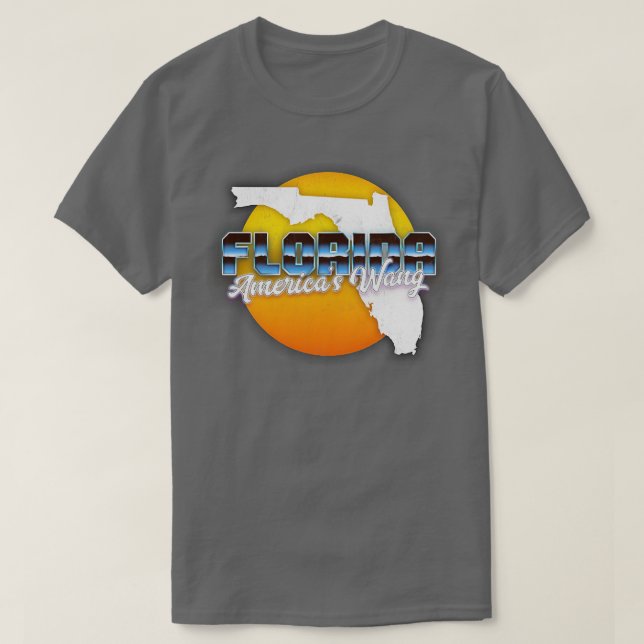 Camiseta Florida Americas Wang Retro Estilo Faded (Diseño del anverso)