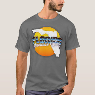 Camiseta Florida Americas Wang Retro Estilo Faded