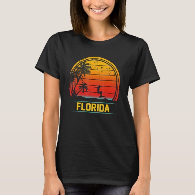 Camiseta Florida Beach Palm Tree vacaciones de verano Surfi (Anverso)