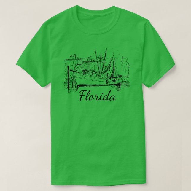 Camiseta Florida Classic Shrimp Bote Larga Manga (Diseño del anverso)