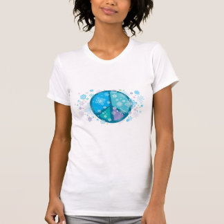 Camiseta florida del signo de la paz