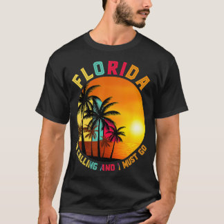 Camiseta Florida Está Llamando Y Debo Ir Fundido Miami Beac