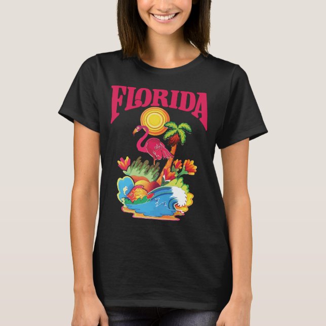 Camiseta Florida Flamingo Viajes Tropicales (Anverso)
