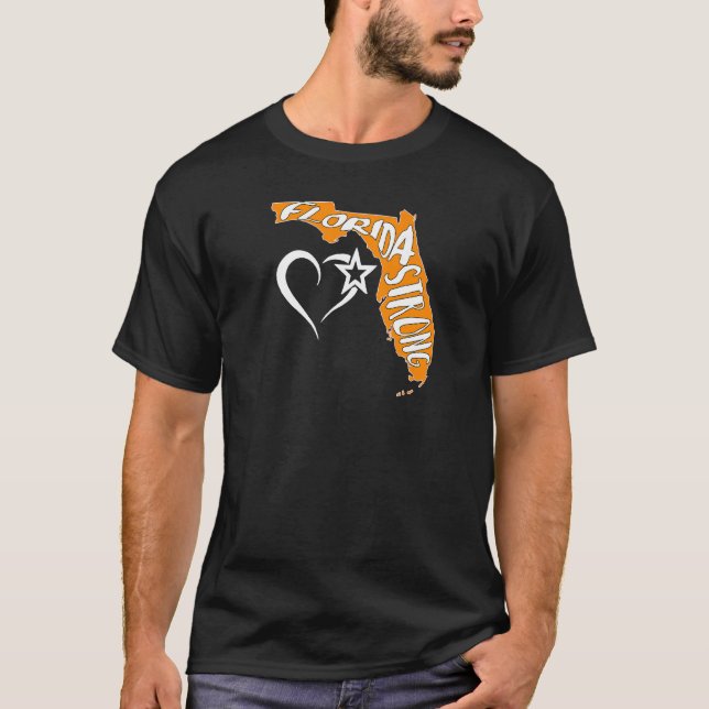 Camiseta Florida Fuerte imagen de silueta en el corazón de  (Anverso)