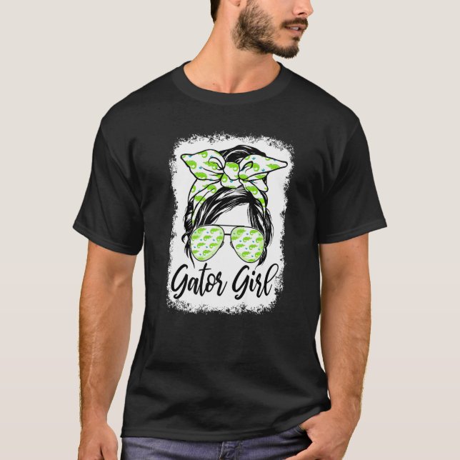 Camiseta Florida Gator Chica Alligator Messy Bun Crocodile (Anverso)