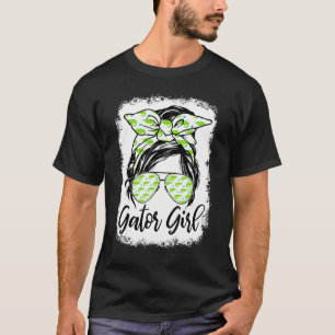 Camiseta Florida Gator Chica Alligator Messy Bun Crocodile