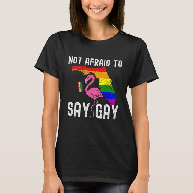 Camiseta Florida Gay Not Afraid To Say Gay LGBTQ Gay Rights (Anverso)