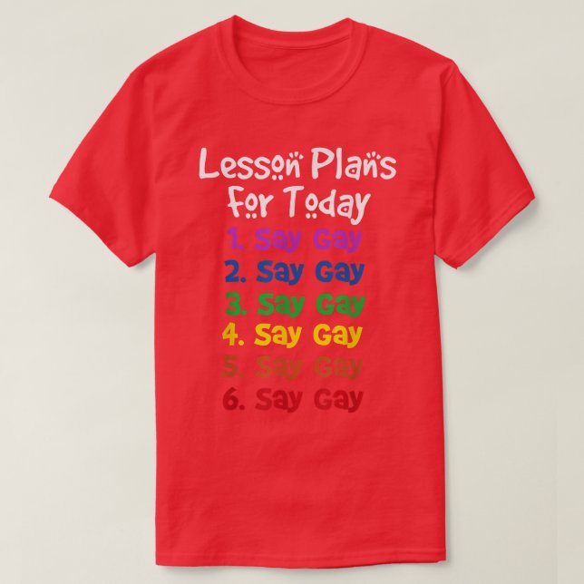 Camiseta Florida Gay Say Gay Lesson Planes Para Hoy Lgbtq G (Diseño del anverso)
