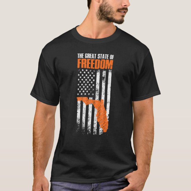 Camiseta Florida Gran Estado de Libertad Bandera Estadounid (Anverso)