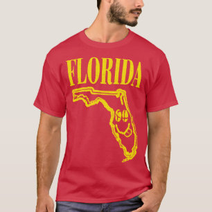 Camiseta Florida Grunge Sonriente Cara Fondo Negro