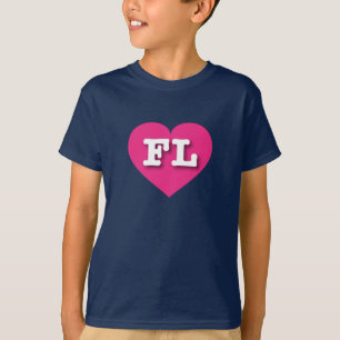 Camiseta Florida Hot PInk Heart - Me encanta FL