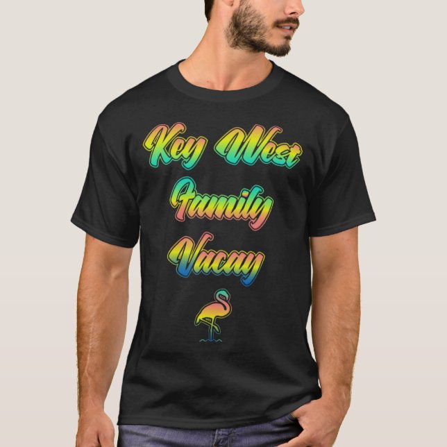 Camiseta Florida Keys Family Vacation  Sunset Flamingo of K (Anverso)