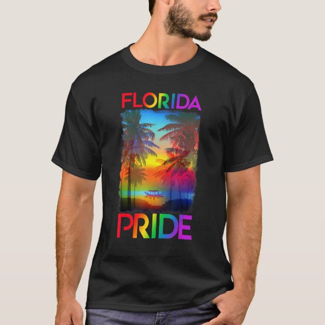 Camiseta Florida Lgbt Estado Orgullo Gay Bandera Arcoiris L (Anverso)
