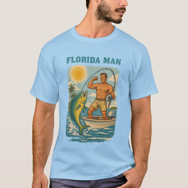 Camiseta Florida Man -Coastal Fishing Boat- Retro Fisherman (Anverso)