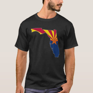 Camiseta FLORIDA MAPA ESTATAL ARIZONA AZ Bandera Raíces Hom
