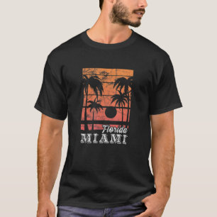 Camiseta Florida Miami Sunset Palm Tree Beach Summer Vacati