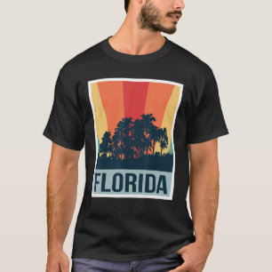 Camiseta Florida Palm Trees Retro Vintage Skyline Miami Bea