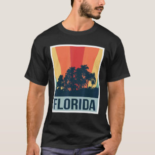 Camiseta Florida Palm Trees Retro Vintage Skyline Miami Bea