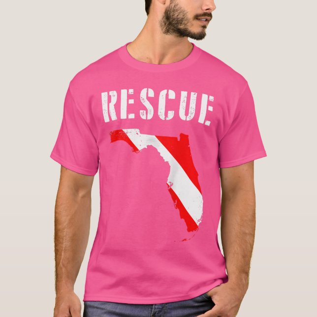 Camiseta Florida Rescue Divema Buceador Bandera de Buceo Sc (Anverso)