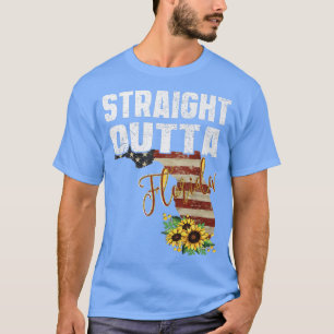 Camiseta Florida Straight Outta Florida Mapa de Sunflow