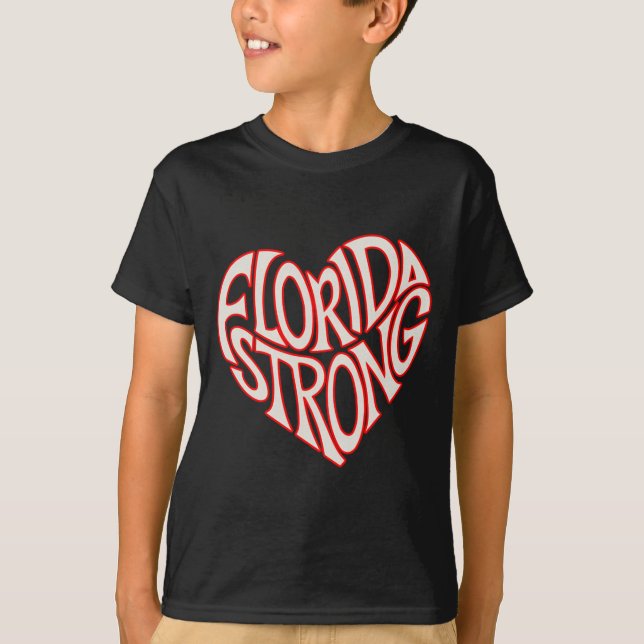 Camiseta Florida Strong Heart State Pride Tygraphy T Shirt  (Anverso)