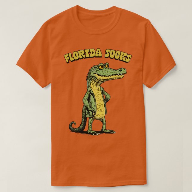 Camiseta Florida Sucks Retro Alligator Design (Diseño del anverso)