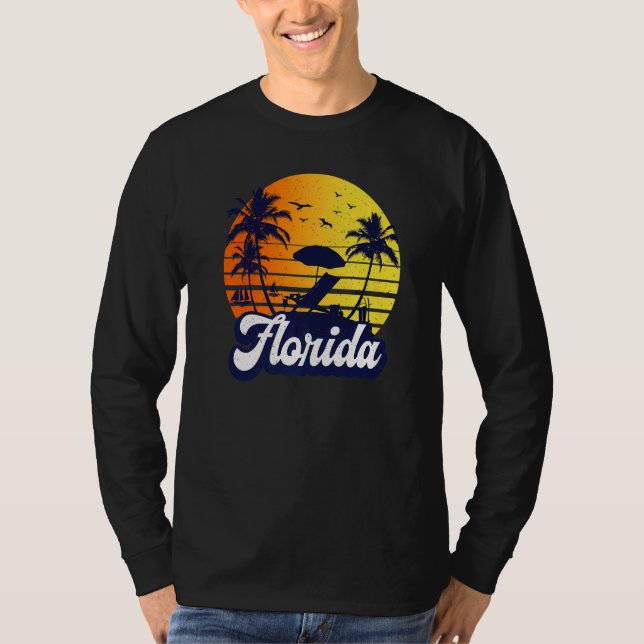 Camiseta Florida Sunset Beach Retro Premium (Anverso)