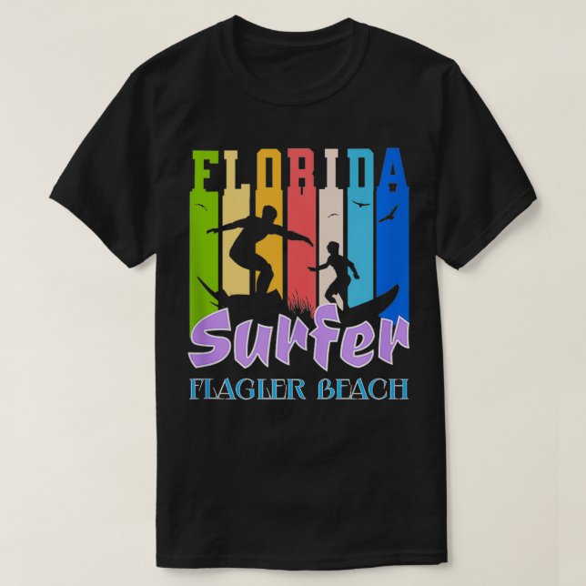 Camiseta Florida Surfer Flagler Beach FL Playas Va (Diseño del anverso)